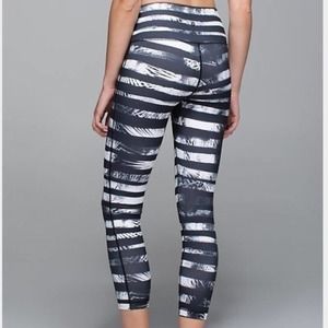 lululemon athletica Black and White Striped Leggings